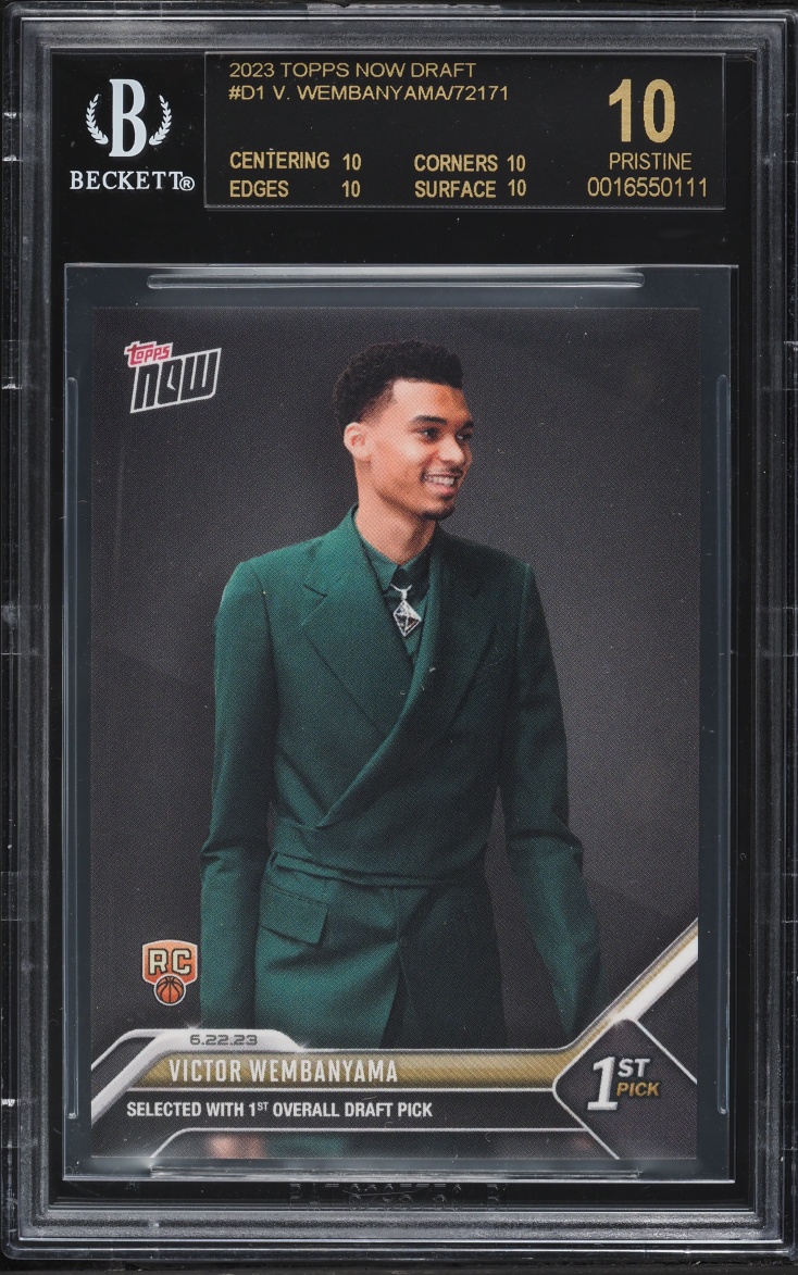 2023 Topps Now Draft Victor Wembanyama ROOKIE #D-1 BGS 10 PRISTINE, BLACK LABEL