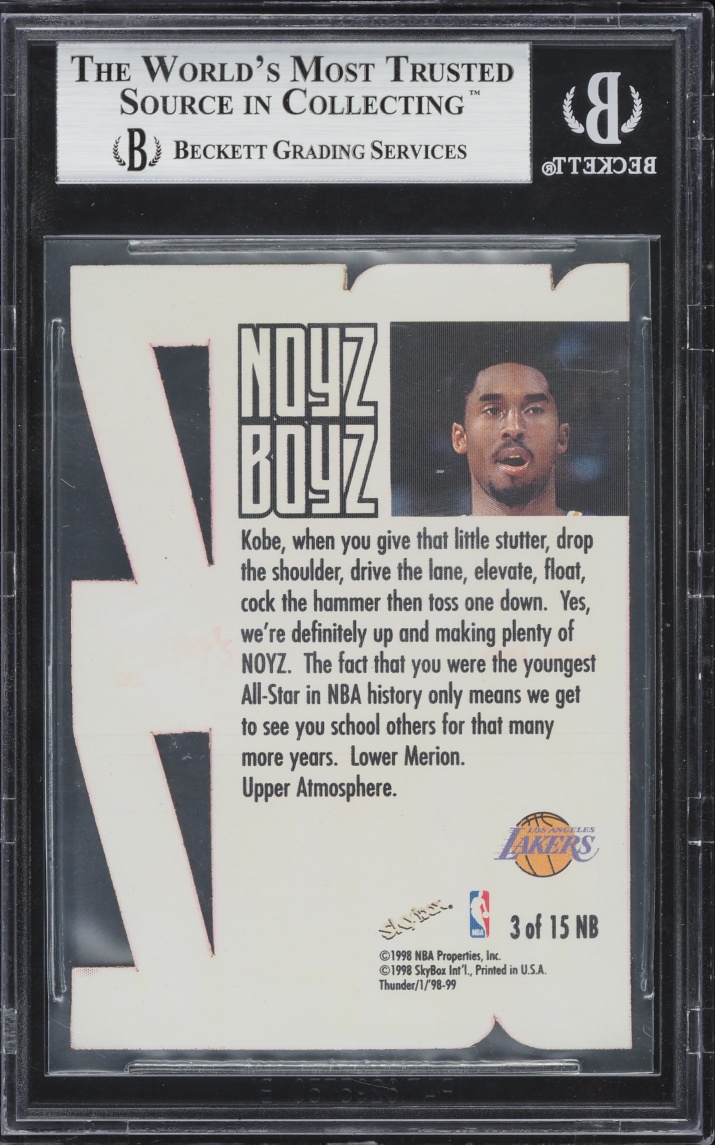 1998 Skybox Thunder Noyz Boyz Die-Cut Kobe Bryant #3 BGS 9 MINT