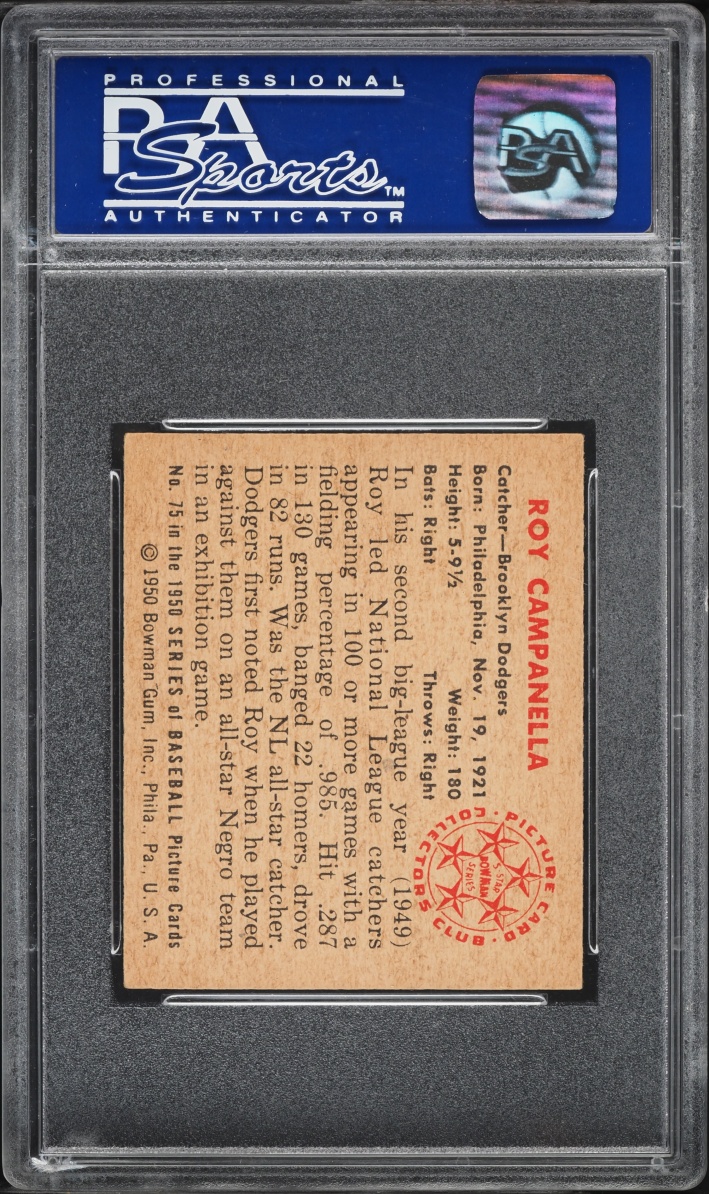1950 Bowman Roy Campanella #75 PSA 7 NRMT