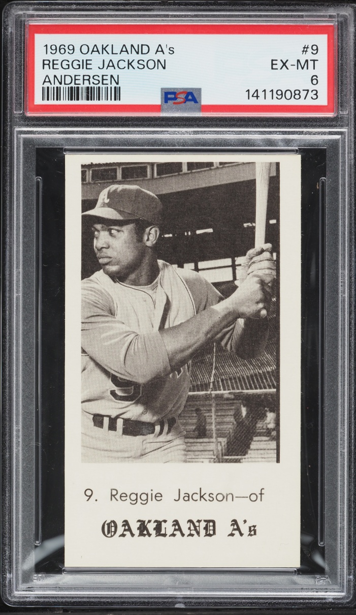 1969 Oakland A's Andersen Reggie Jackson ROOKIE #9 PSA 6 EXMT
