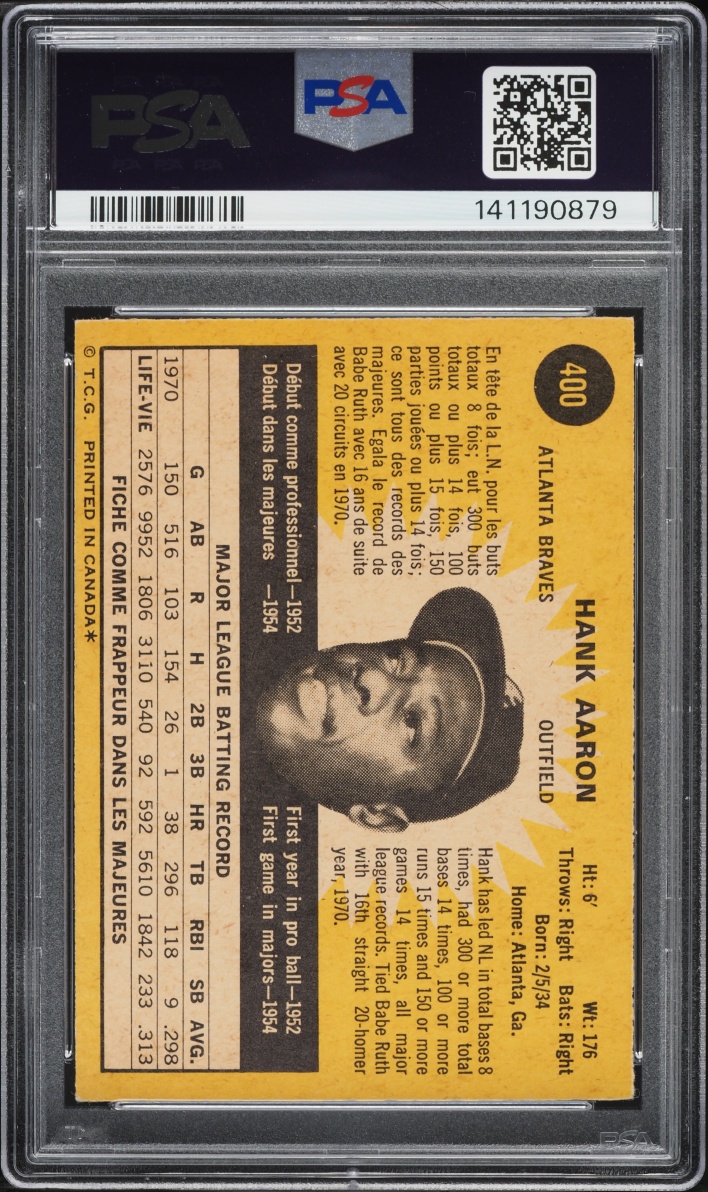 1971 O-Pee-Chee Hank Aaron #400 PSA 5 EX