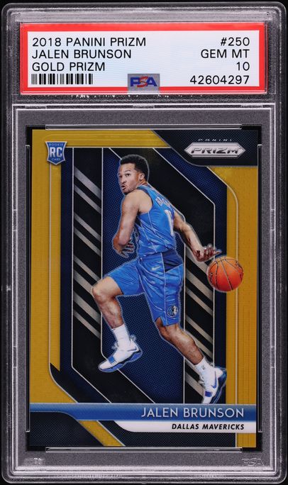 2018 Panini Prizm Gold Jalen Brunson ROOKIE /10 #250 PSA 10 GEM MINT
