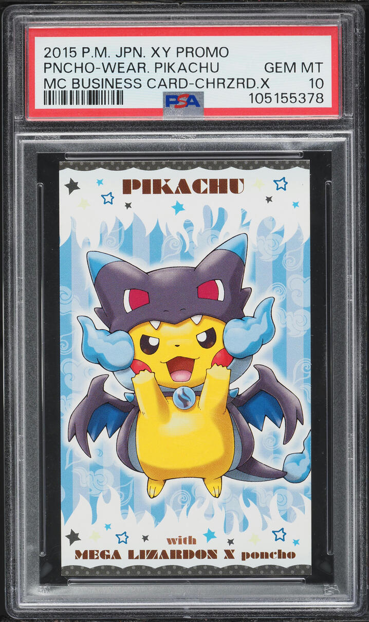 2015 Pokemon Japanese XY Promo MC Business Card Charizard Poncho Pikachu PSA 10