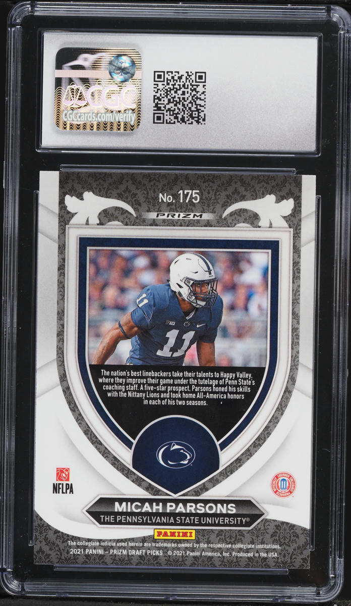2021 Panini Prizm Draft Picks Silver Micah Parsons ROOKIE #175 CGC 9 MINT