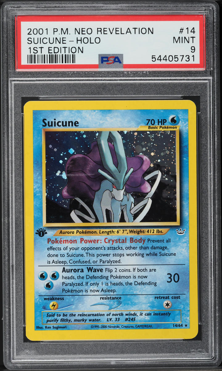 2001 Pokemon Neo Revelation 1st Edition Holo Suicune #14 PSA 9 MINT