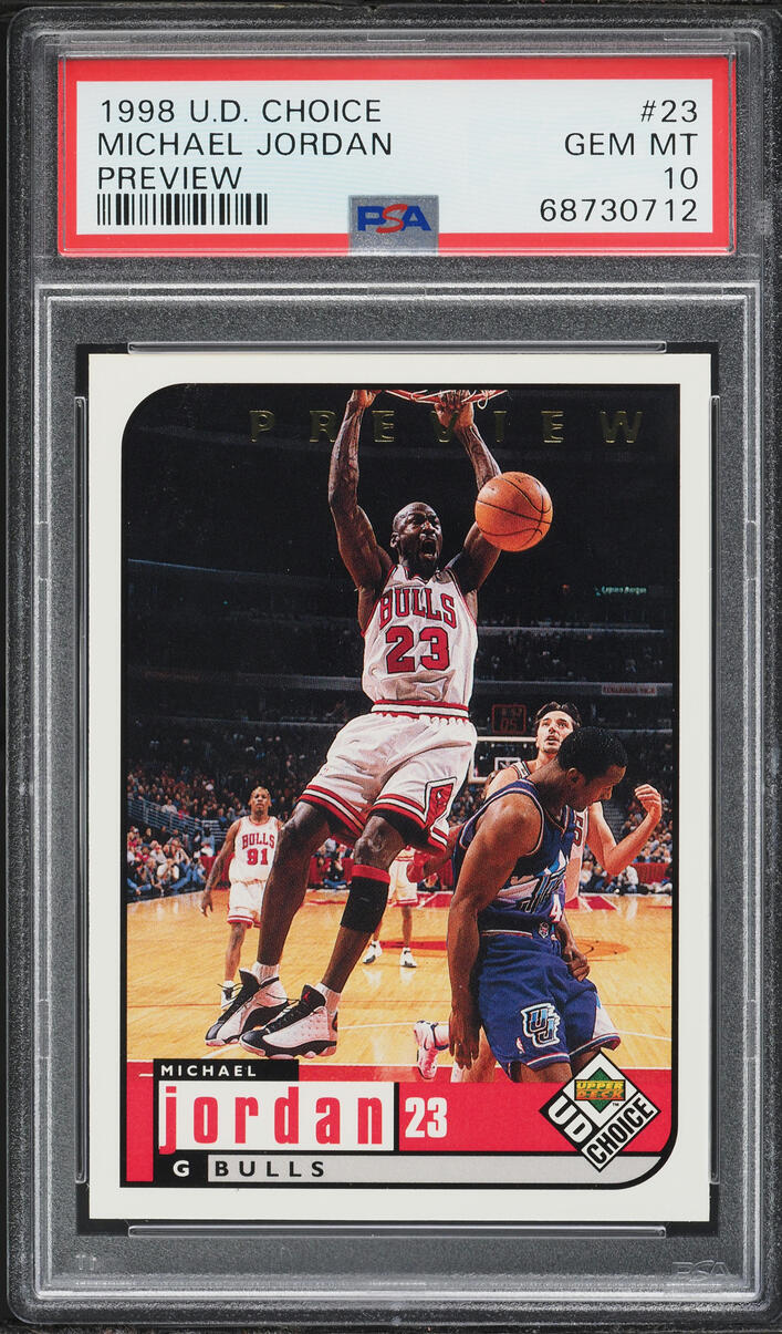 1998 Upper Deck Choice Preview Michael Jordan #23 PSA 10 GEM MINT