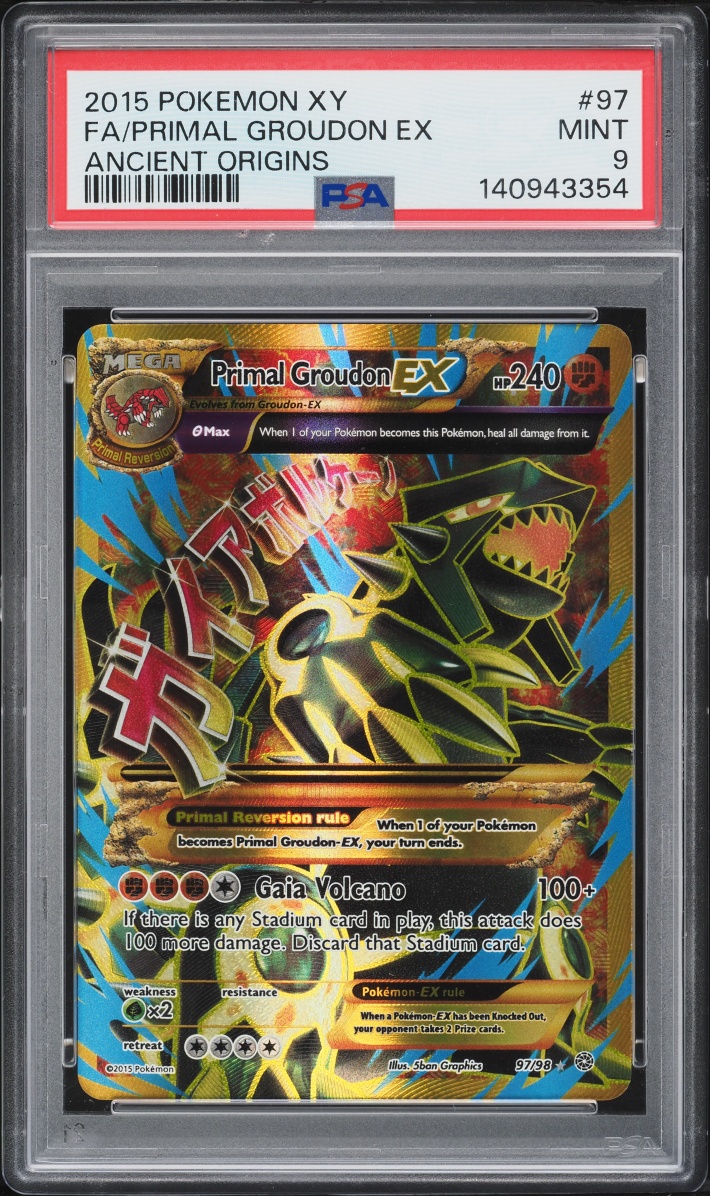 2015 Pokemon XY Ancient Origins Full Art Primal Groudon EX #97 PSA 9 MINT