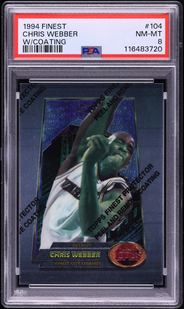 1994 Finest Basketball w/ Coating Chris Webber #104 PSA 8 NM-MT