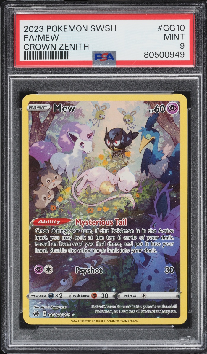 2023 Pokemon Sword & Shield Crown Zenith Full Art Mew #GG10 PSA 9 MINT