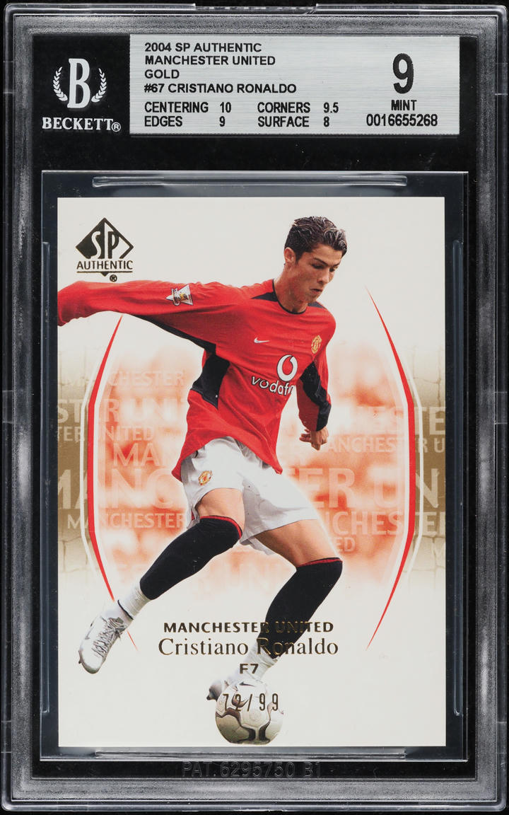 2004 SP Authentic Manchester United Gold Cristiano Ronaldo /99 #67 BGS 9 MINT