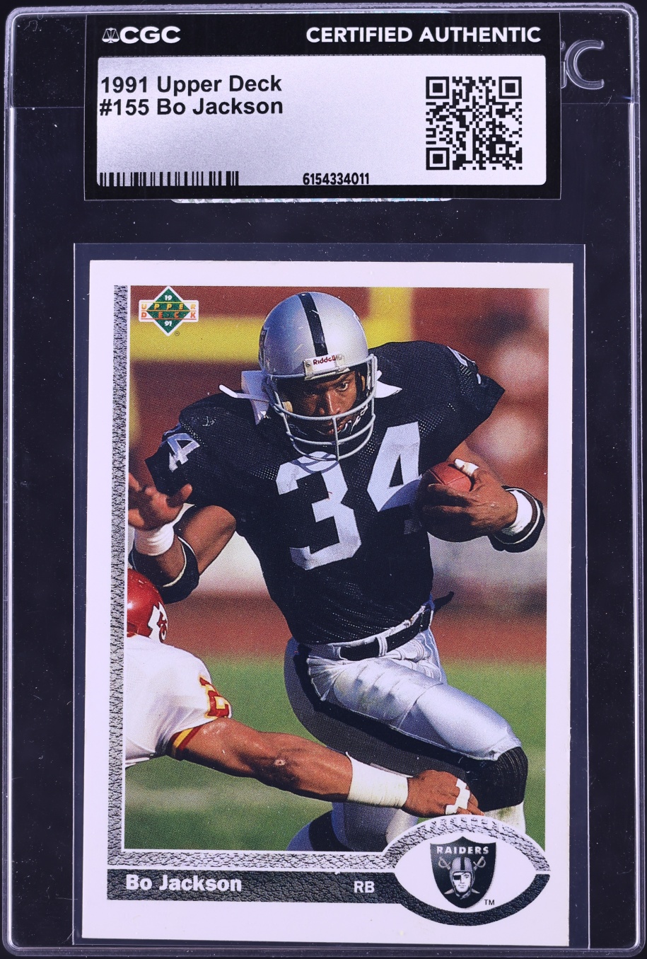 1991 Upper Deck Football Bo Jackson #155 CGC AUTH