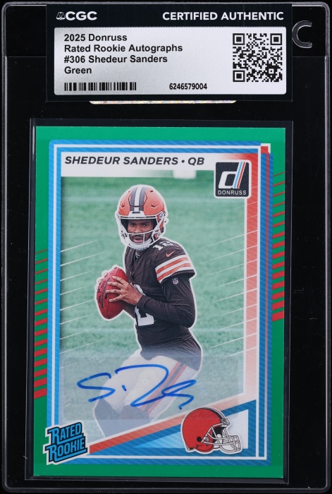 2025 Donruss Green Shedeur Sanders ROOKIE AUTO #306 CGC AUTH