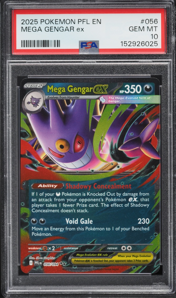 2025 Pokemon Mega Evolution Phantasmal Flames Holo Mega Gengar Ex #56 PSA 10 GEM MINT