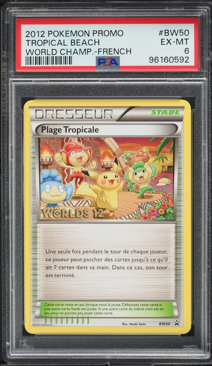 2012 Pokemon French World Championships Promo Tropical Beach #BW50 PSA 6 EXMT