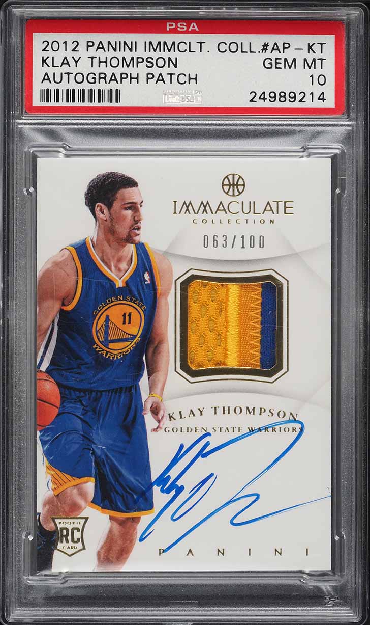 2012 Panini Rated Klay Thompson ROOKIE AUTO /50 #51 BGS 9