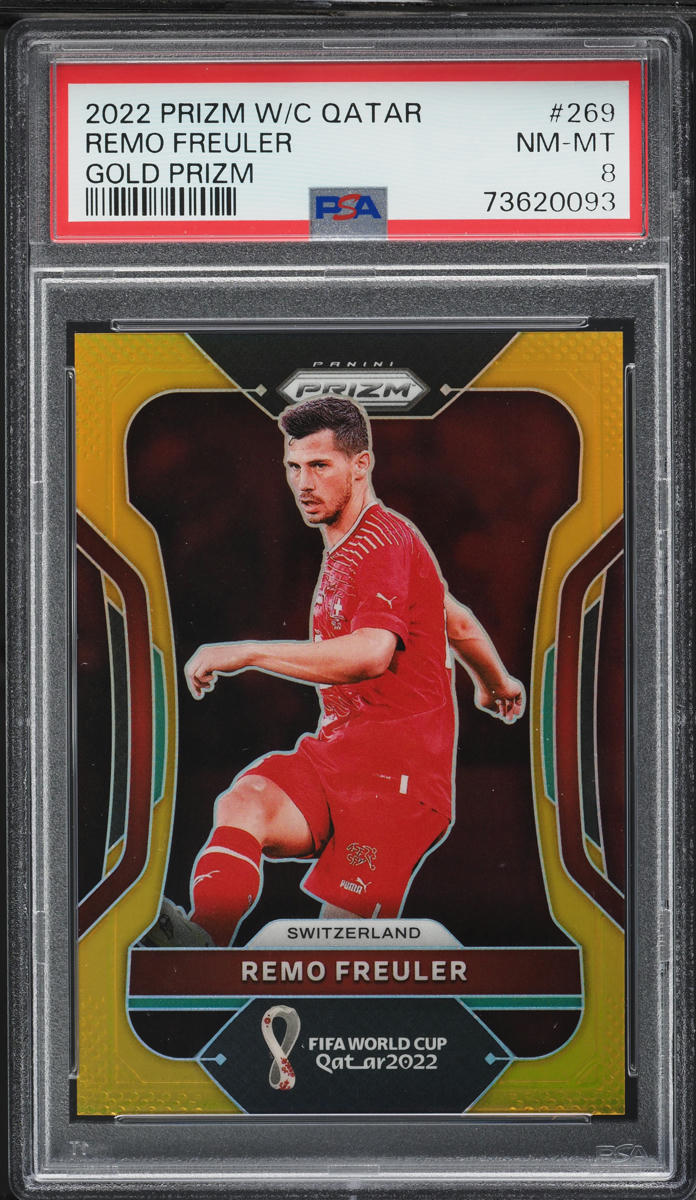 2022 Panini Prizm World Cup Qatar Gold Remo Freuler /10 #269 PSA 8 NM-MT
