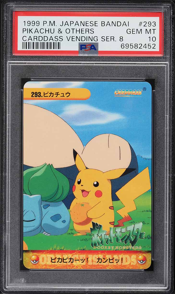 1999 Pokemon Japanese Bandai Carddass Vending Series 8 Pikachu & Others #293 PSA 10 GEM MINT
