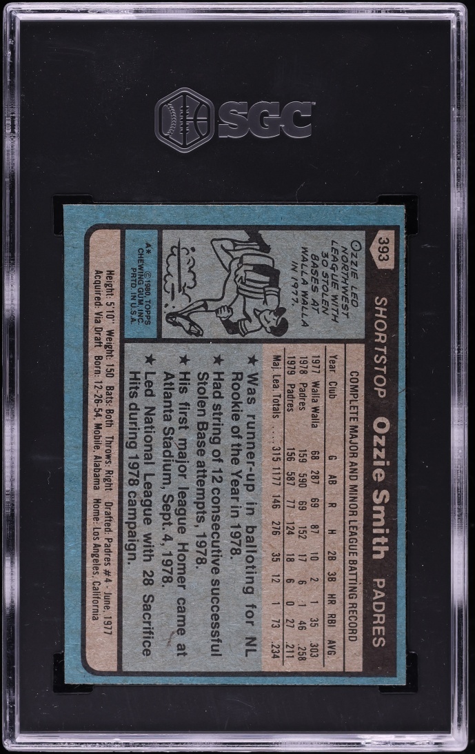 1980 Topps Ozzie Smith #393 SGC 6 EXMT
