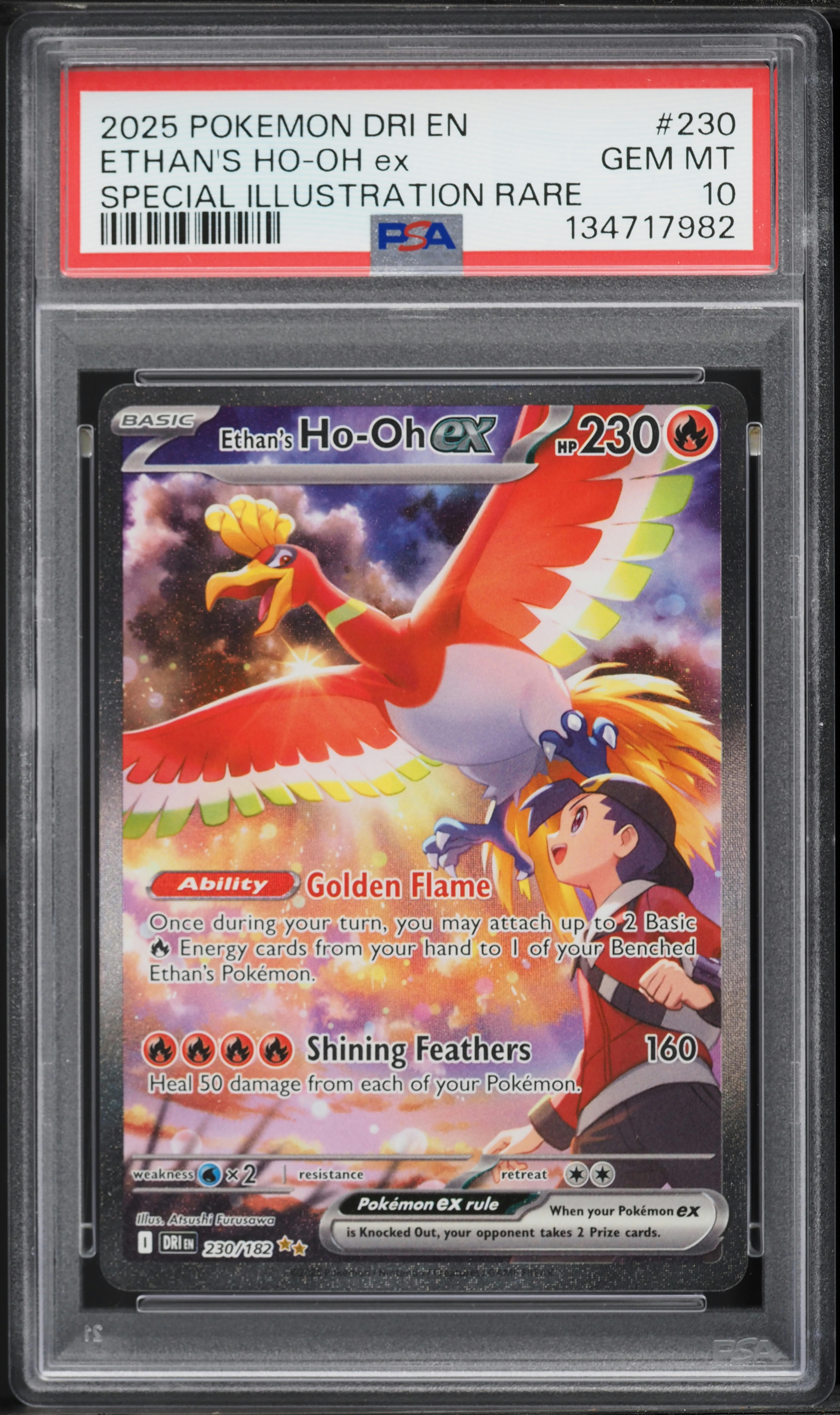 2025 Pokemon Scarlet & Violet Destined Rivals SIR Ethan's Ho-Oh ex #230 PSA 10 GEM MINT