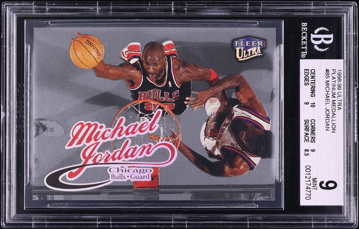 1998 Ultra Platinum Medallion Michael Jordan /99 #85 BGS 9 MINT