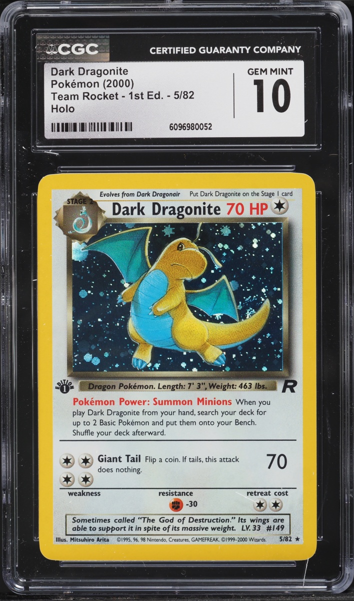 2000 Pokemon Team Rocket 1st Edition Holo Dark Dragonite #5 CGC 10 GEM MINT