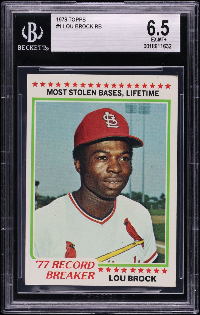 1978 Topps Lou Brock '77 RECORD BREAKER #1 BGS 6.5 EXMT+