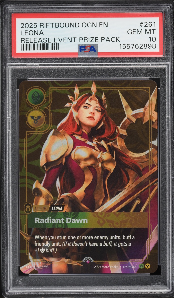 2025 Riftbound League Of Legends LoL Origins Release Event Prize Pack Leona #261 PSA 10 GEM