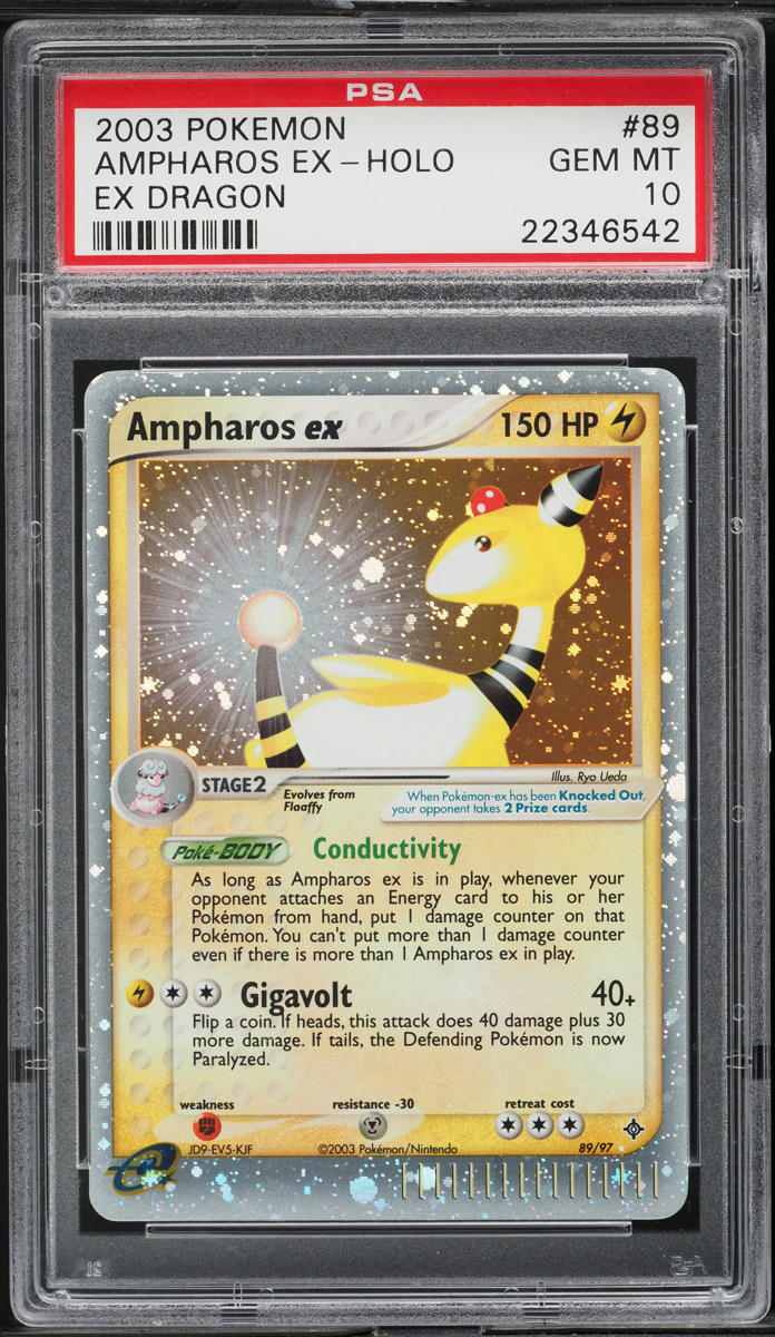 2003 Pokemon EX Dragon Holo Ampharos ex #89 PSA 10 GEM MINT