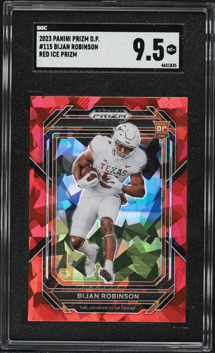 2023 Panini Prizm Draft Picks Red Ice Bijan Robinson ROOKIE #115 SGC 9.5 MINT+