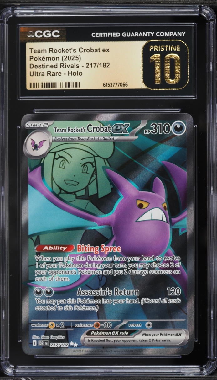 2025 Pokemon SV Destined Rivals Full Art Team Rocket's Crobat Ex #217 CGC 10 PRISTINE