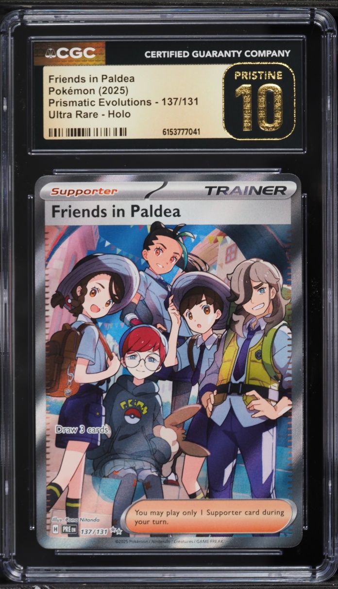 2025 Pokemon SV Prismatic Evolutions Full Art Friends In Paldea #137 CGC 10 PRISTINE