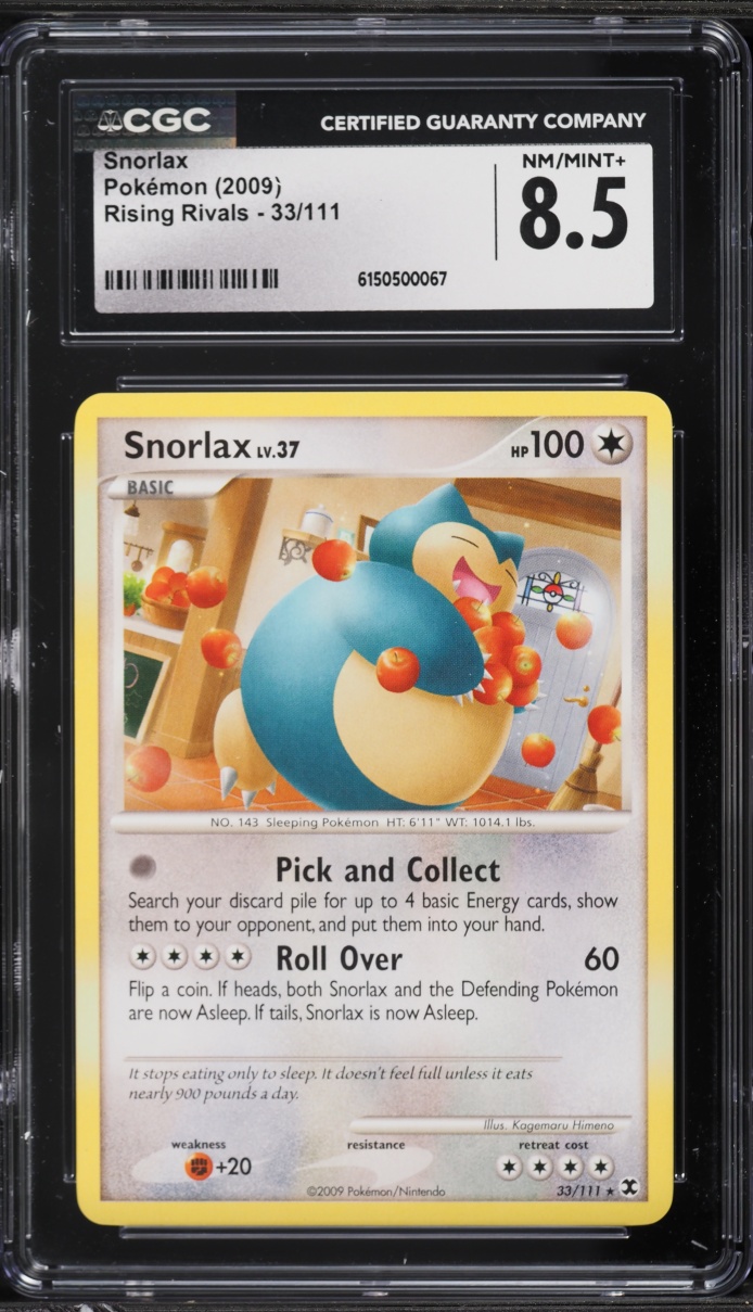 2009 Pokemon Platinum Rising Rivals Snorlax #33 CGC 8.5 NM-MT+