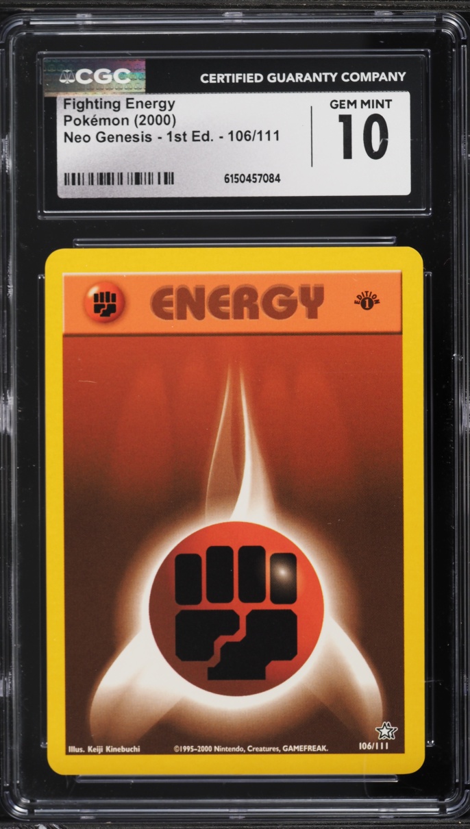 2000 Pokemon Neo Genesis 1st Edition Fighting Energy #106 CGC 10 GEM MINT