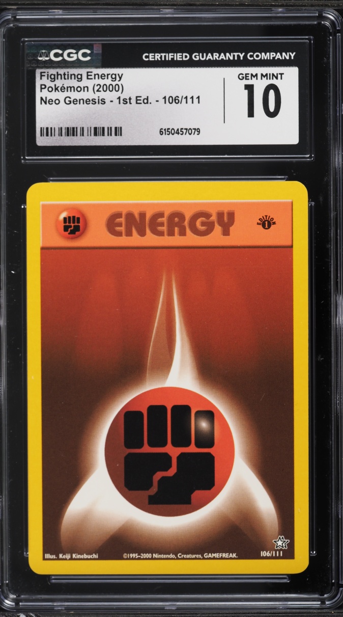 2000 Pokemon Neo Genesis 1st Edition Fighting Energy #106 CGC 10 GEM MINT