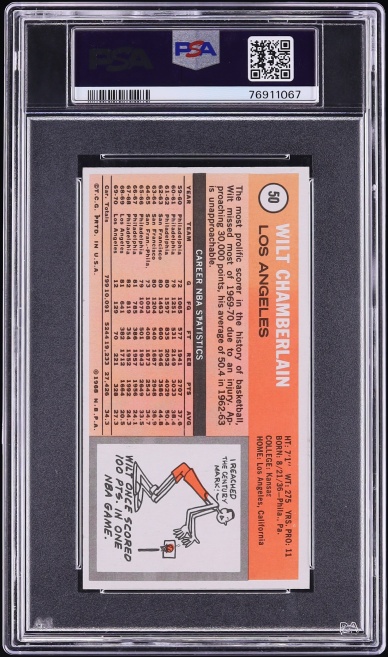 1970 Topps Basketball Wilt Chamberlain #50 PSA 4 VGEX