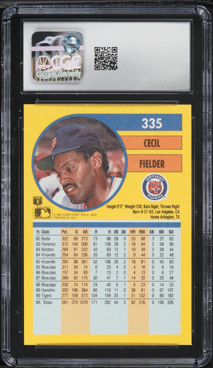 1991 Fleer Cecil Fielder #335 CGC 9 MINT
