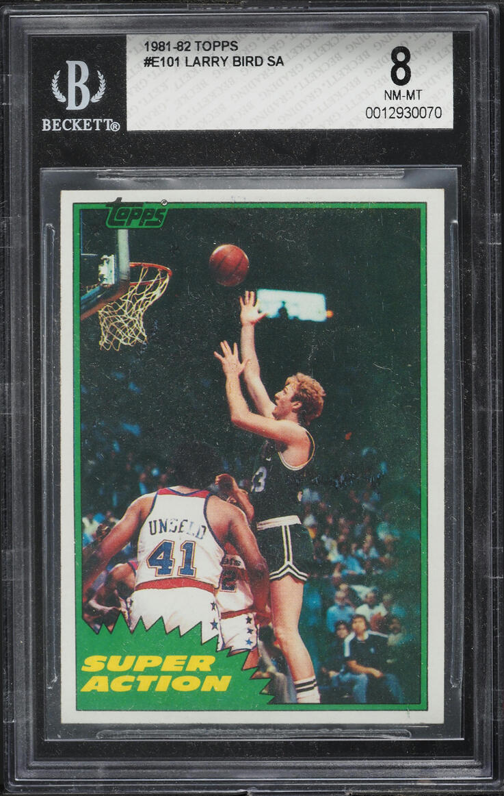 1981 Topps Basketball Larry Bird SUPER ACTION #E101 BGS 8 NM-MT