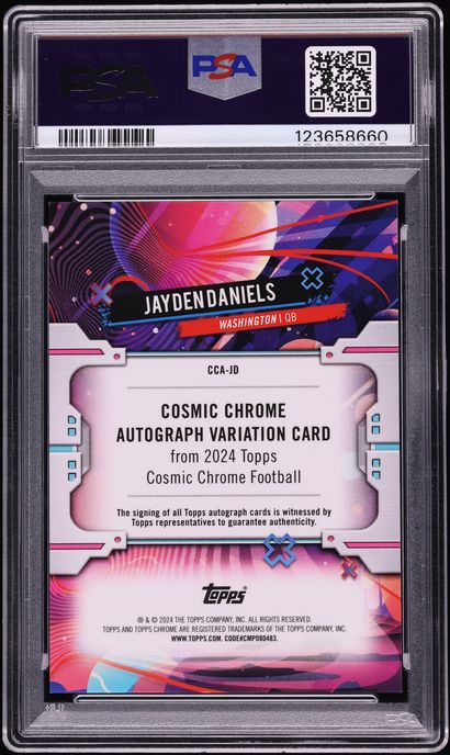 2024 Topps Chrome Cosmic Superfractor Jayden Daniels ROOKIE AUTO DNA 10 1/1 #CCA-JD PSA 9 MINT
