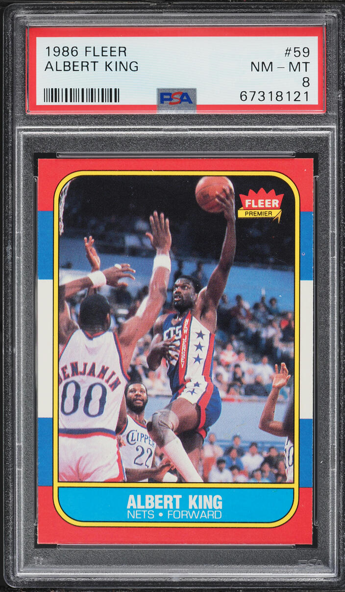 1986 Fleer Basketball Albert King #59 PSA 8 NM-MT