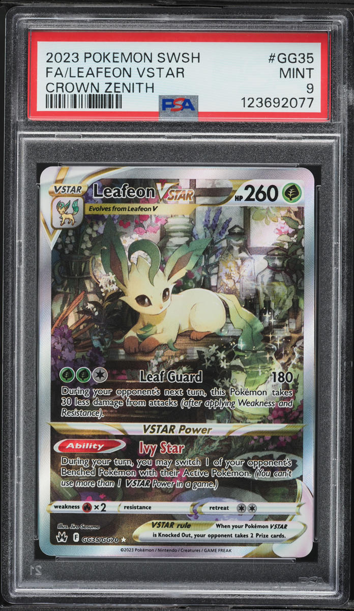 2023 Pokemon Sword & Shield Crown Zenith Alt Art Leafeon VSTAR #GG35 PSA 9 MINT
