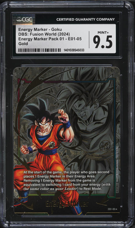 2024 DBS Fusion World Pack 01 Gold Energy Marker Goku #E01-05 CGC