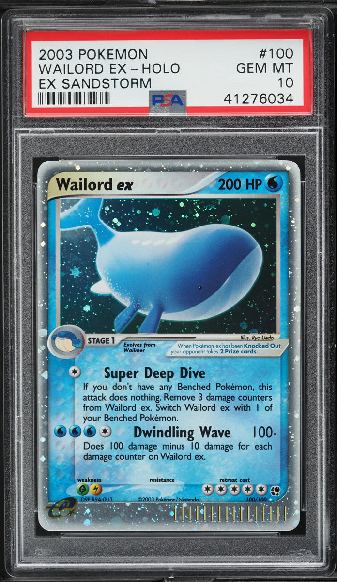 2003 Pokemon EX Sandstorm Holo Wailord ex #100 PSA 10 GEM MINT