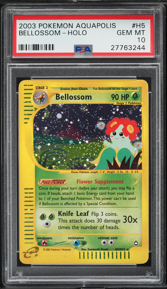 2003 Pokemon Aquapolis Holo Bellossom #H5 PSA 10 GEM MINT