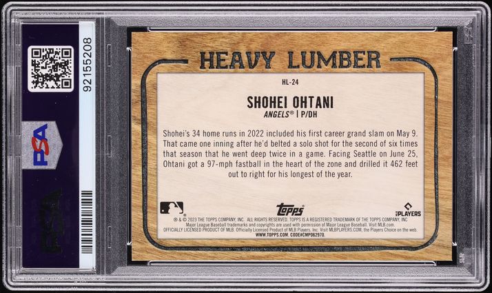 2023 Topps Heavy Lumber Shohei Ohtani #HL-24 PSA 10 GEM MINT