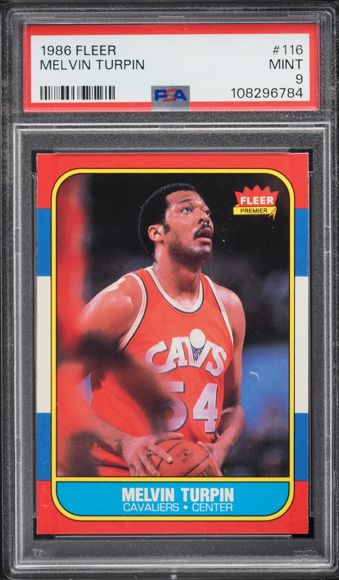 1986 Fleer Basketball Melvin Turpin ROOKIE #116 PSA 9 MINT