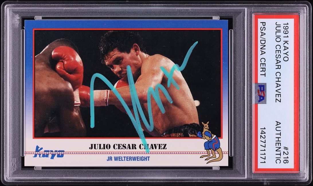 1991 Kayo Boxing Julio Cesar Chavez AUTO #216 PSA AUTH