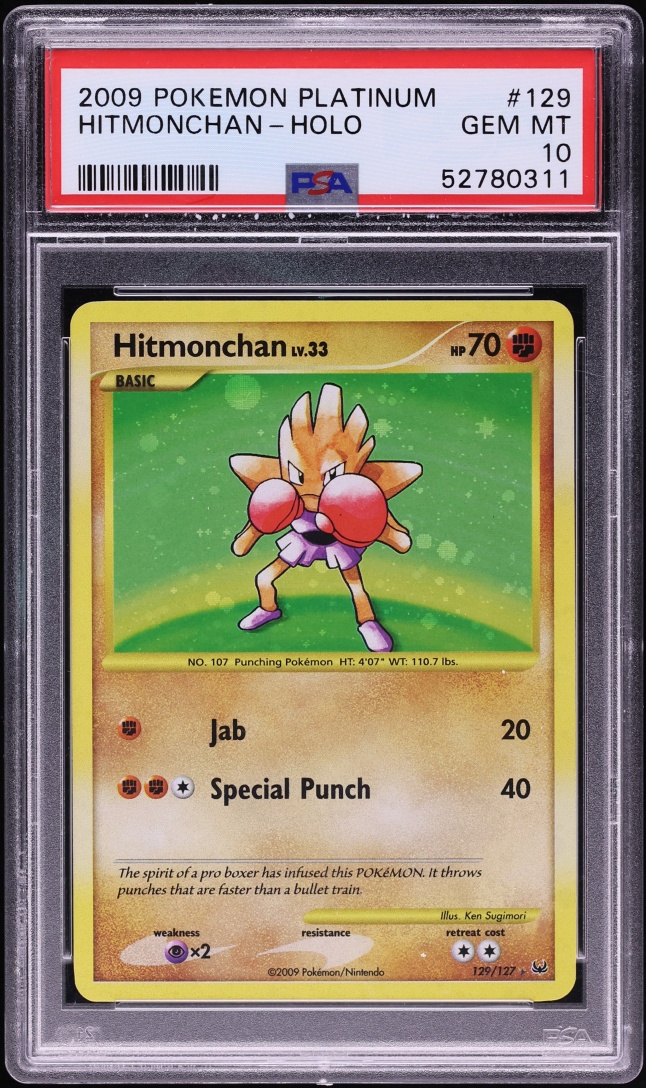 2009 Pokemon Platinum Holo Hitmonchan #129 PSA 10 GEM MINT