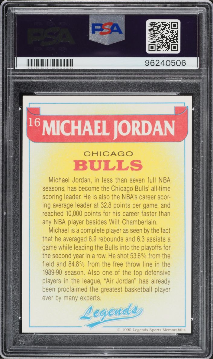 1990 Legends Magazine Insert Michael Jordan #16 PSA 10 GEM MINT