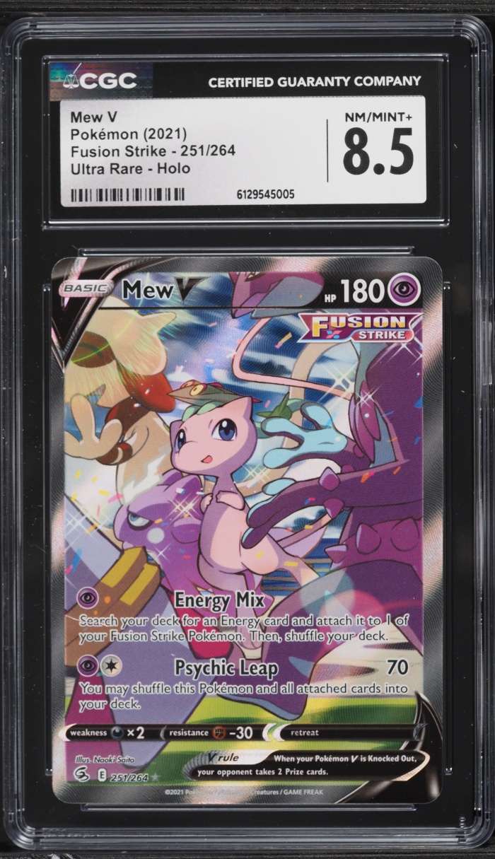 2021 Pokemon Sword & Shield Fusion Strike Alt Art Mew V #251 CGC 8.5 NM-MT+