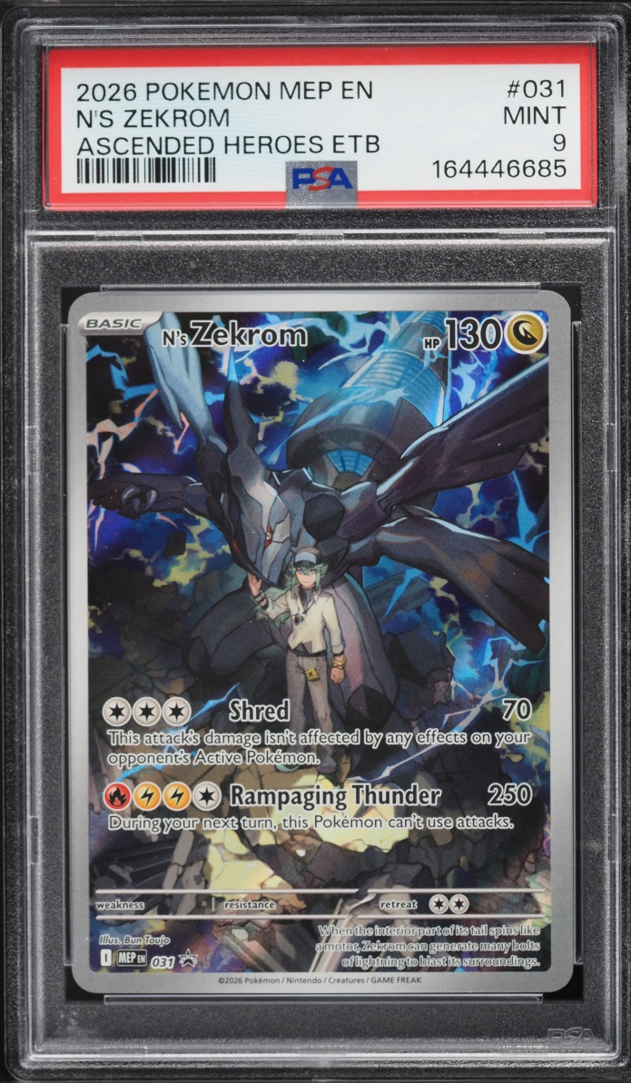 2026 Pokemon Mega Evolution Promo Ascended Heroes ETB Full Art N's Zekrom #31 PSA 9 MINT